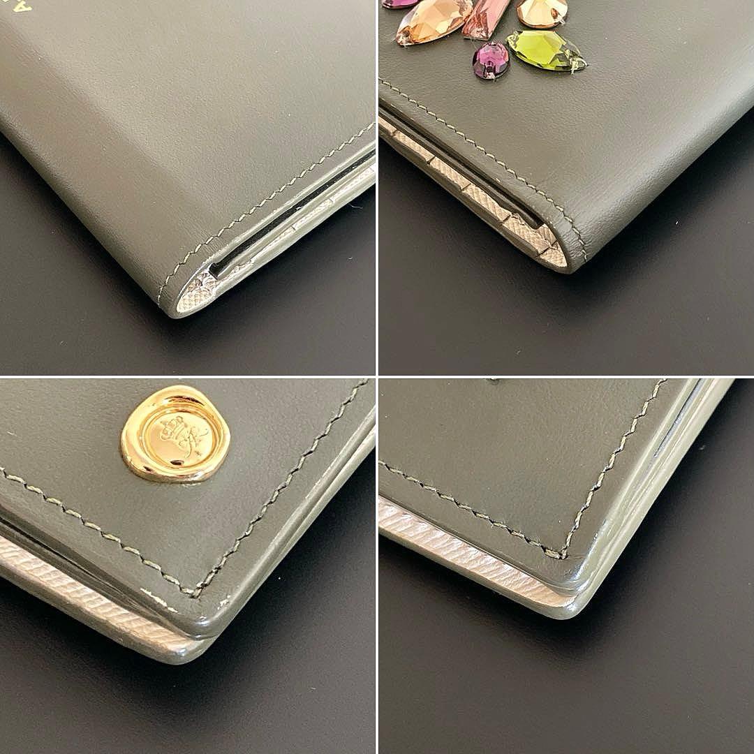 【美品・ギャランティカード付 】ADMJ 長財布 バニティ クリスタル付　日本製