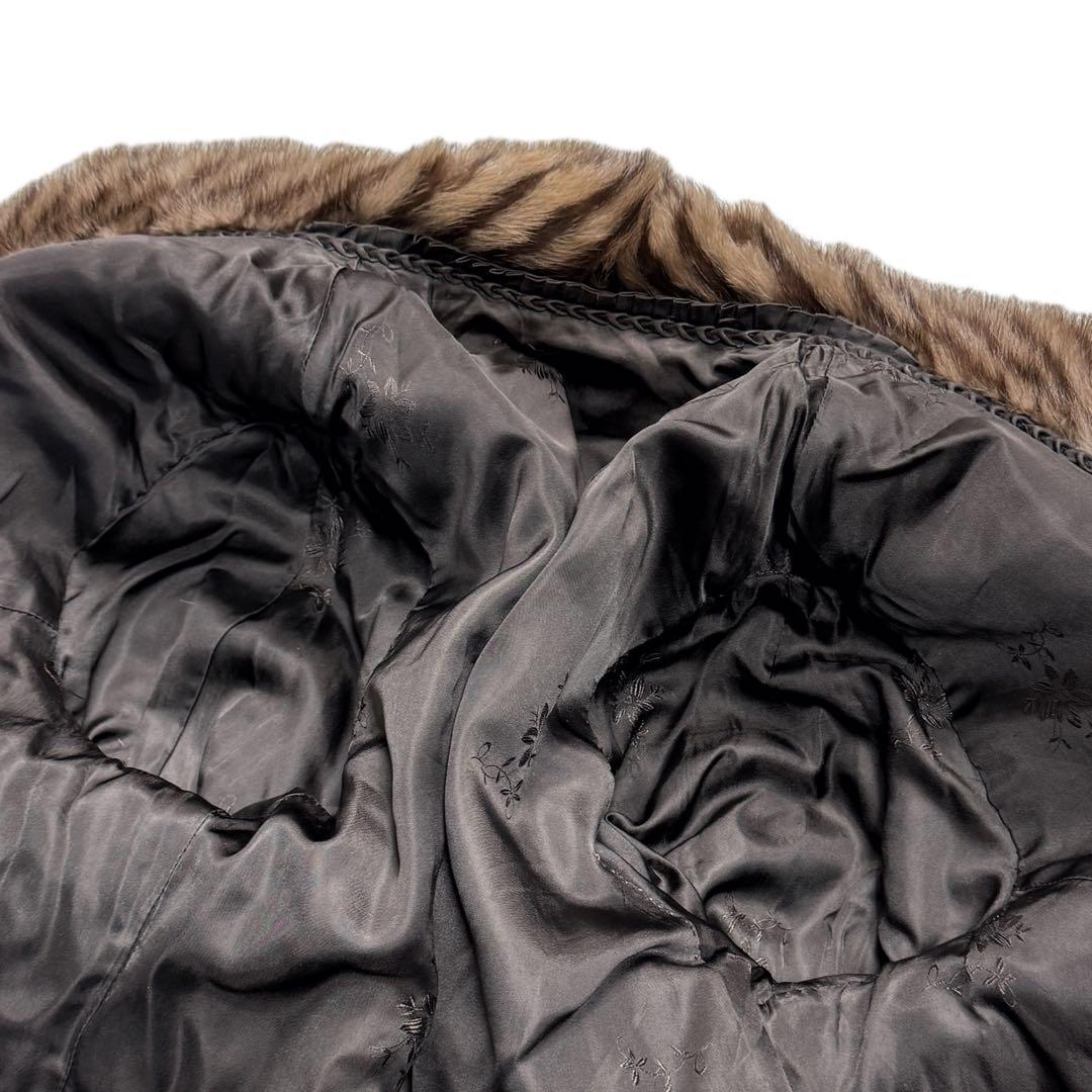 美品　デミバフミンク　XLサイズ相当　艶◎　リアルファーコート　総丈73cm