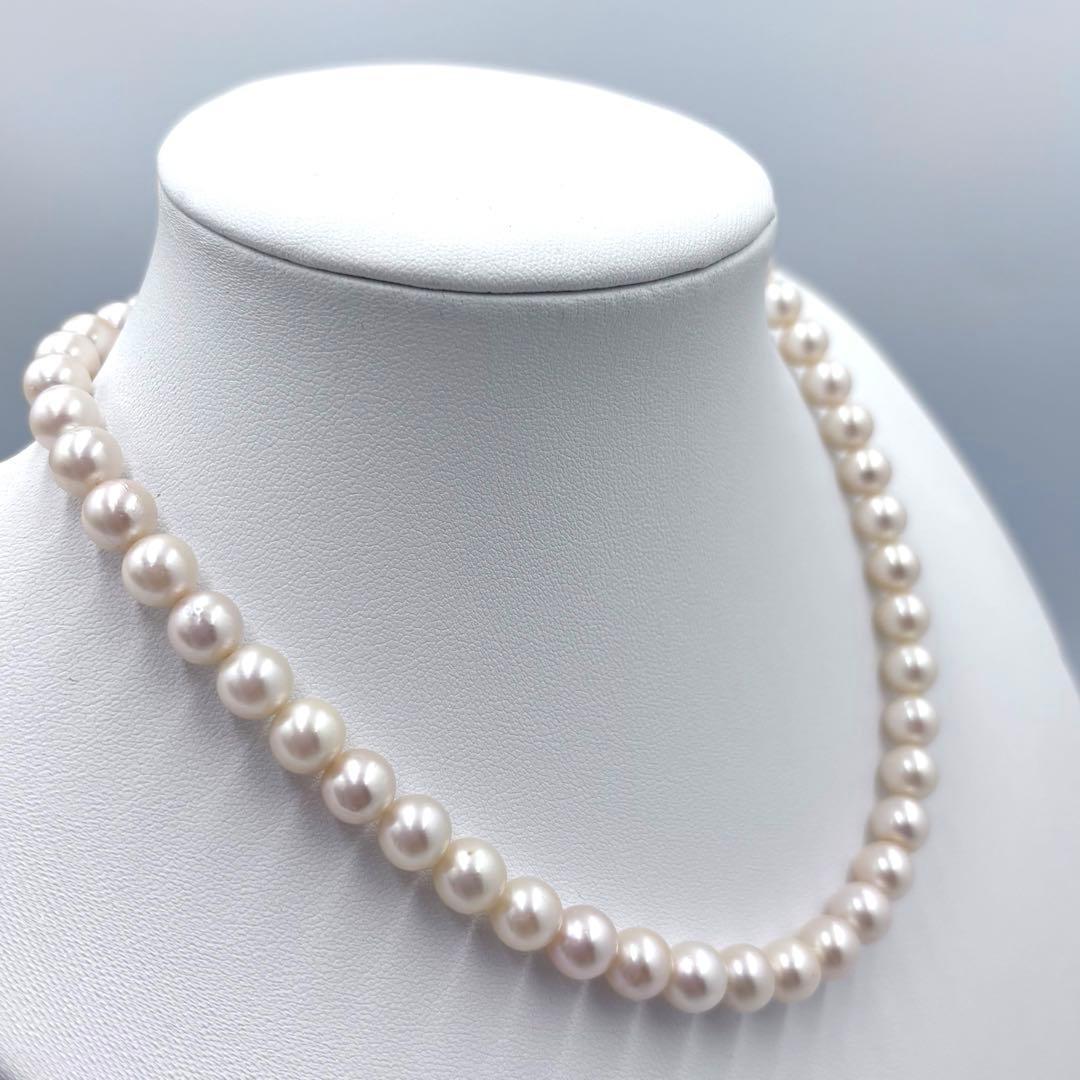 照り干渉色◎✨大珠8.5mm あこや本真珠パールネックレス SV刻印 フォーマル
