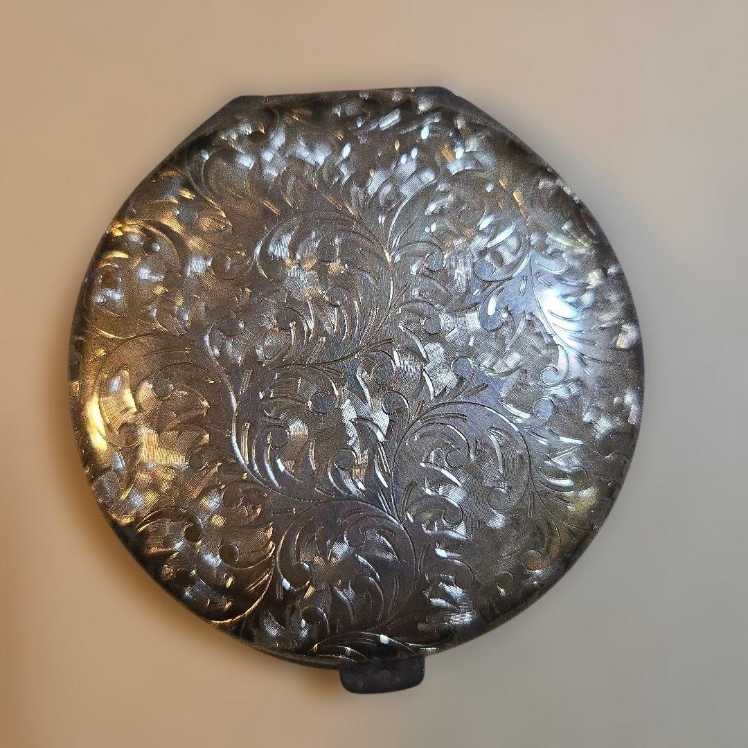 銀製　コンパクトミラー