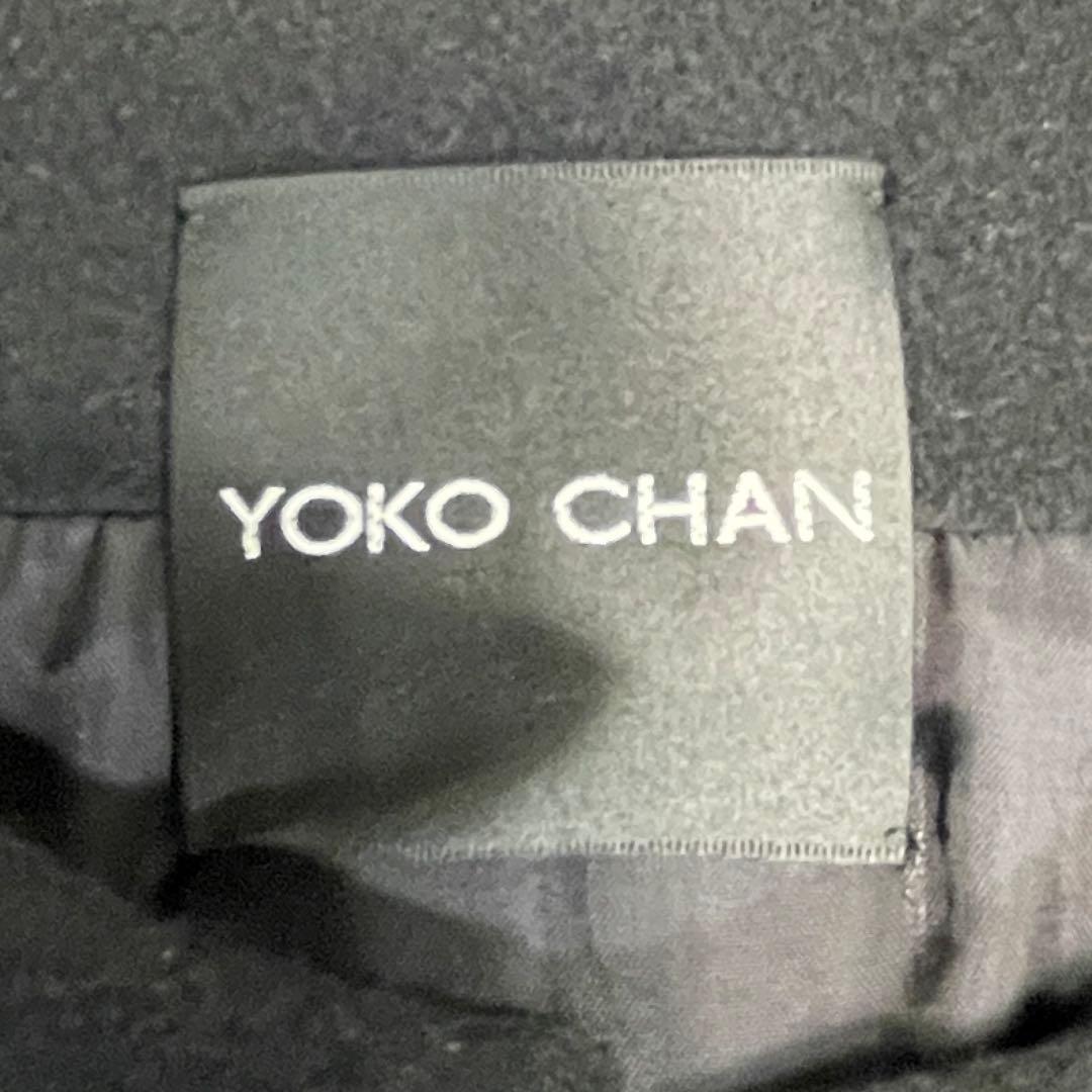 YOKO CHAN ヨーコチャン ノーカラーコート 黒 36 ウール