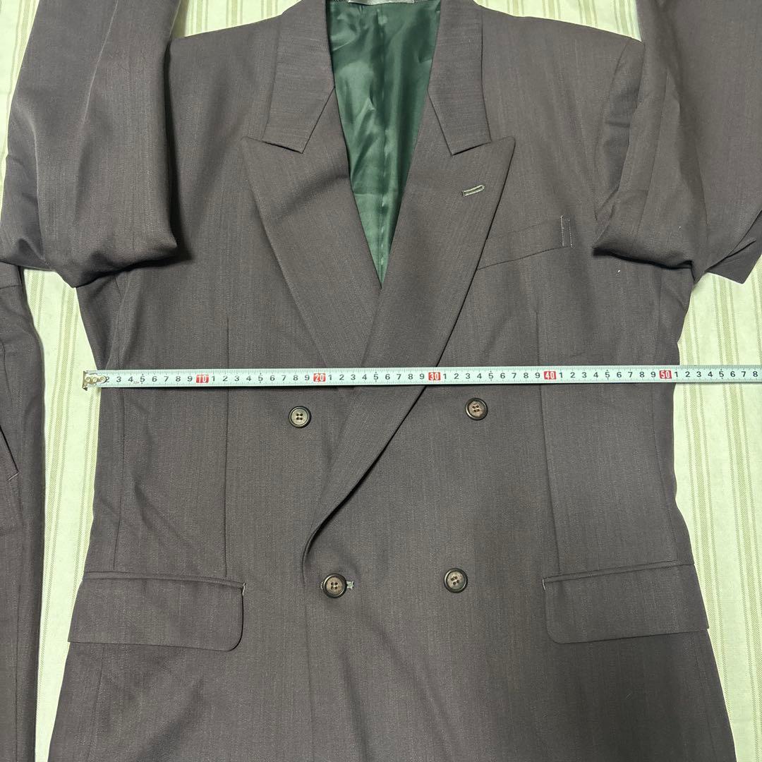 ヴィンテージ　パープル　ダブルブレストスーツ　ダブルジャケット　古着