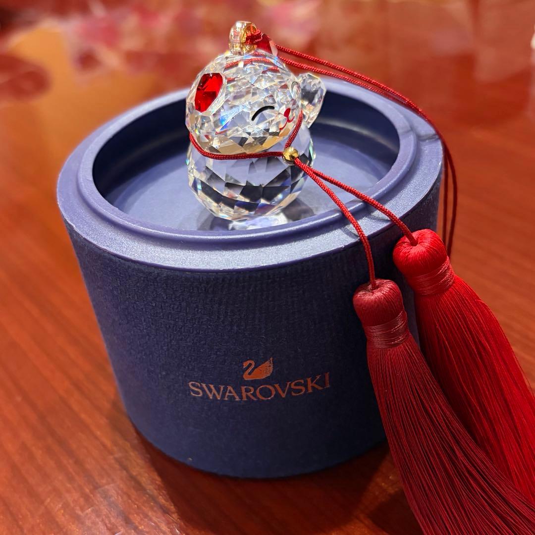 ★縁起物★ スワロフスキー　猫　招き猫　招福　オーナメント