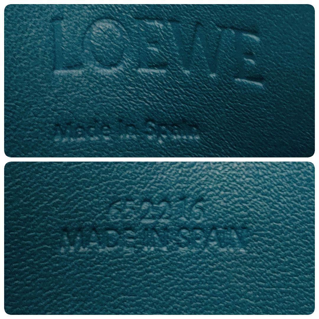 ロエベ　ケース　希少　スクエアカードホルダー　アナグラム　グリーン