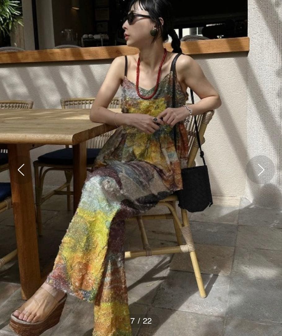 パンツ AMERI MEDI RACHEL FLUFFY ART PANTS