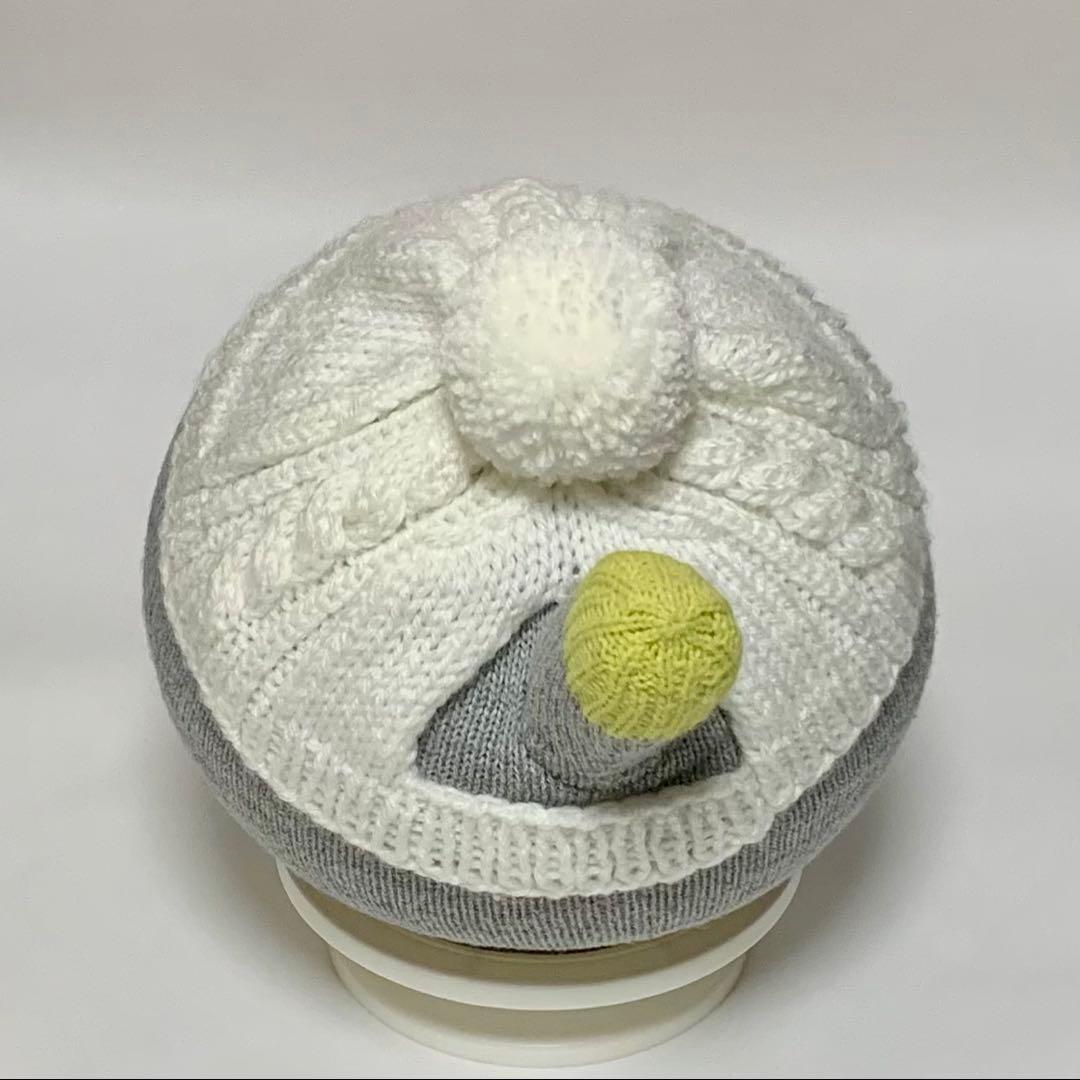 ℛちゃん。♡ くまのボンネット（グレー、ピンク）棒編みのニット帽（白）✖️2