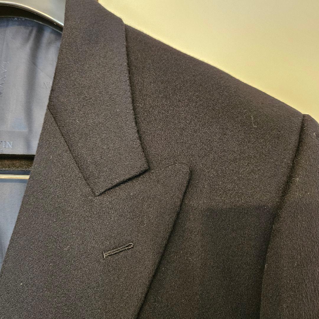 ランバン　カシミア　ダブルテーラードジャケット　濃紺　サイズＬ【美品】