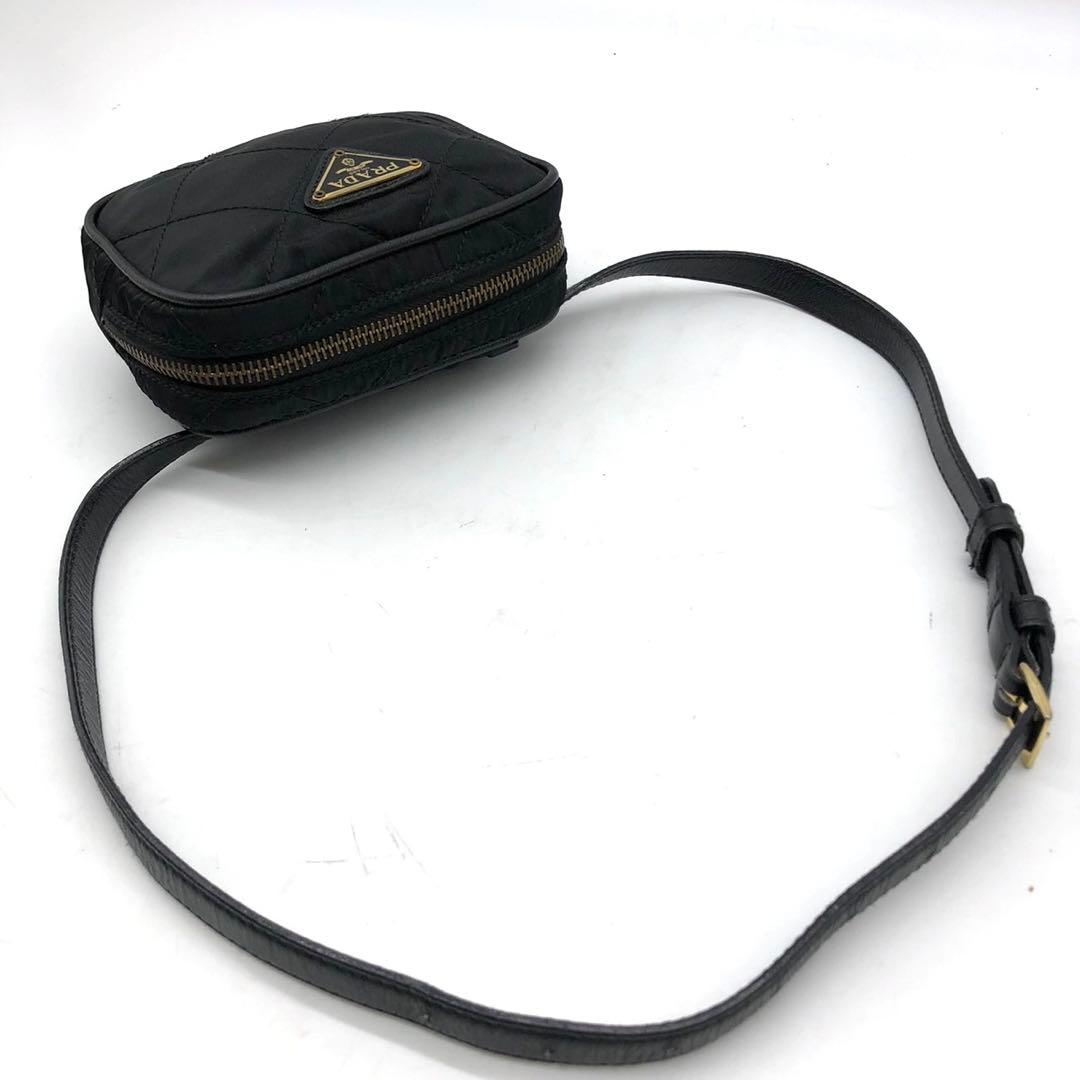 ✨極希少✨プラダ ウエストバッグ 三角ロゴプレート キルティング ナイロン 黒