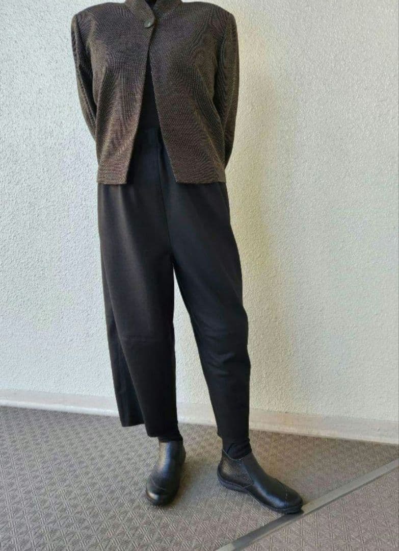 しまちんバルーンパンツ　圧縮ウール　黒