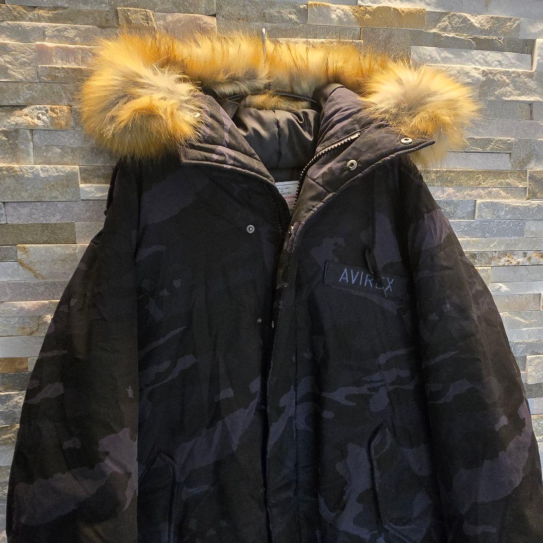 AVIREX　アヴィレックス　モッズコート　N3-B　迷彩　ファー　XL