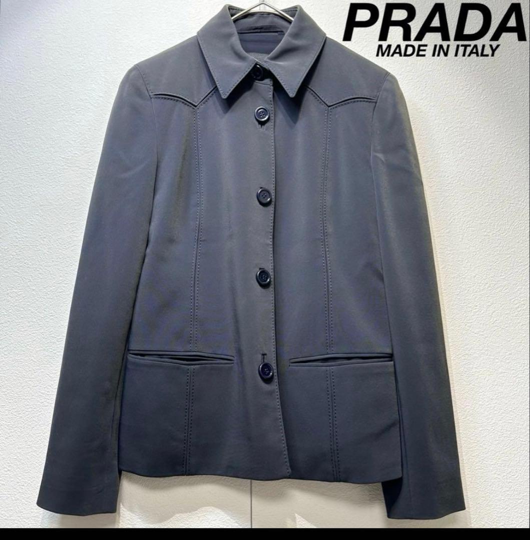 希少 PRADA MILANO 上質 ステッチ 変形 ジャケット