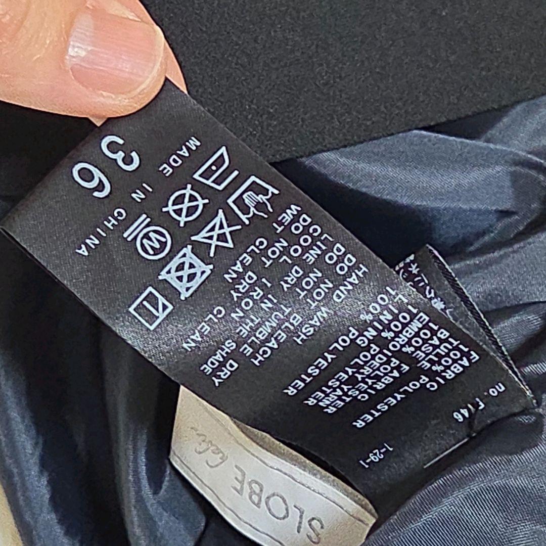 スローブイエナ habiスパンコールレーススリーブドレス 36