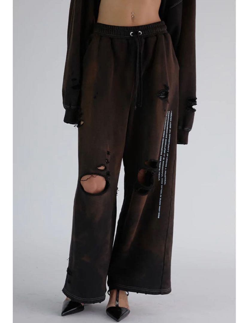 Prank project スプレー ダイ ダメージ スウェットパンツ