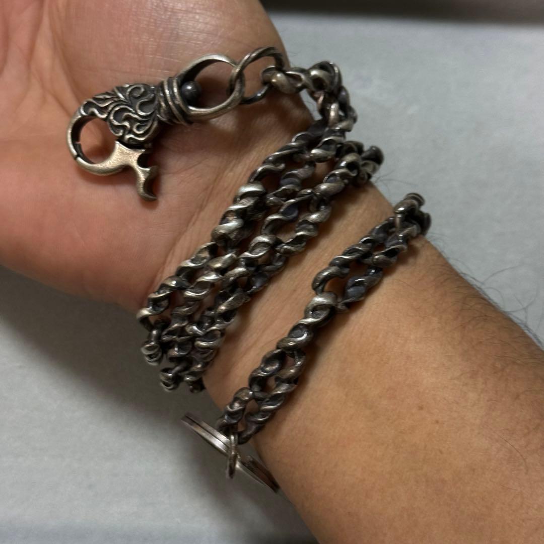 ツユちゃん様　希少！シルバー925 スクリューデザイン　ウォレットチェーン