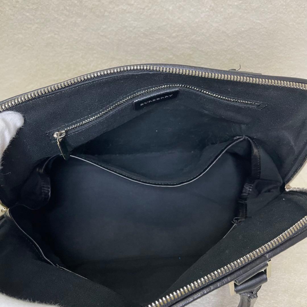 BURBERRY バーバリー ハンドバッグ チェック柄 ウール レザー