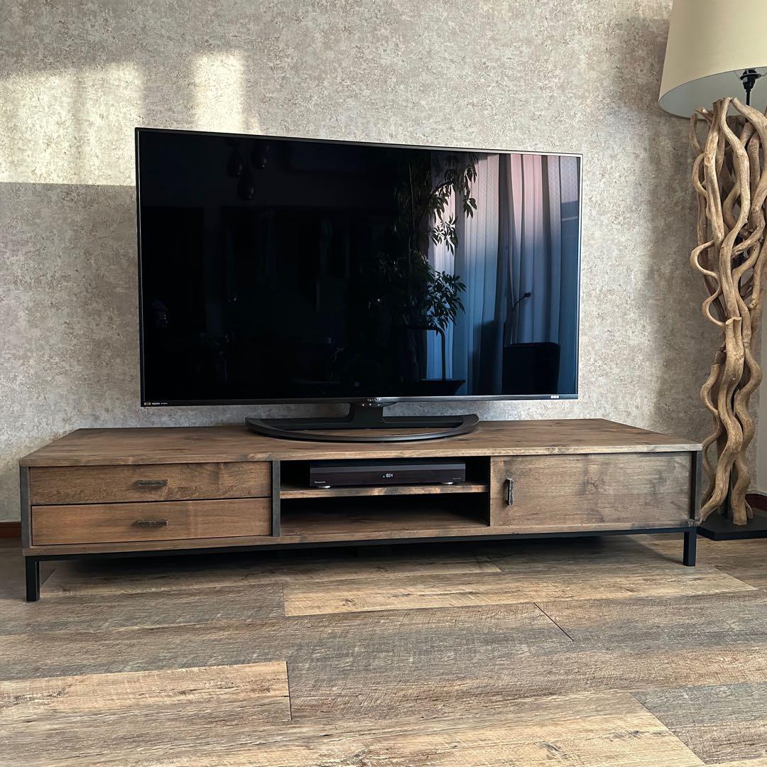 ひ*と様 美品 天然木 オーダー TVボード 幅180cm　古材風