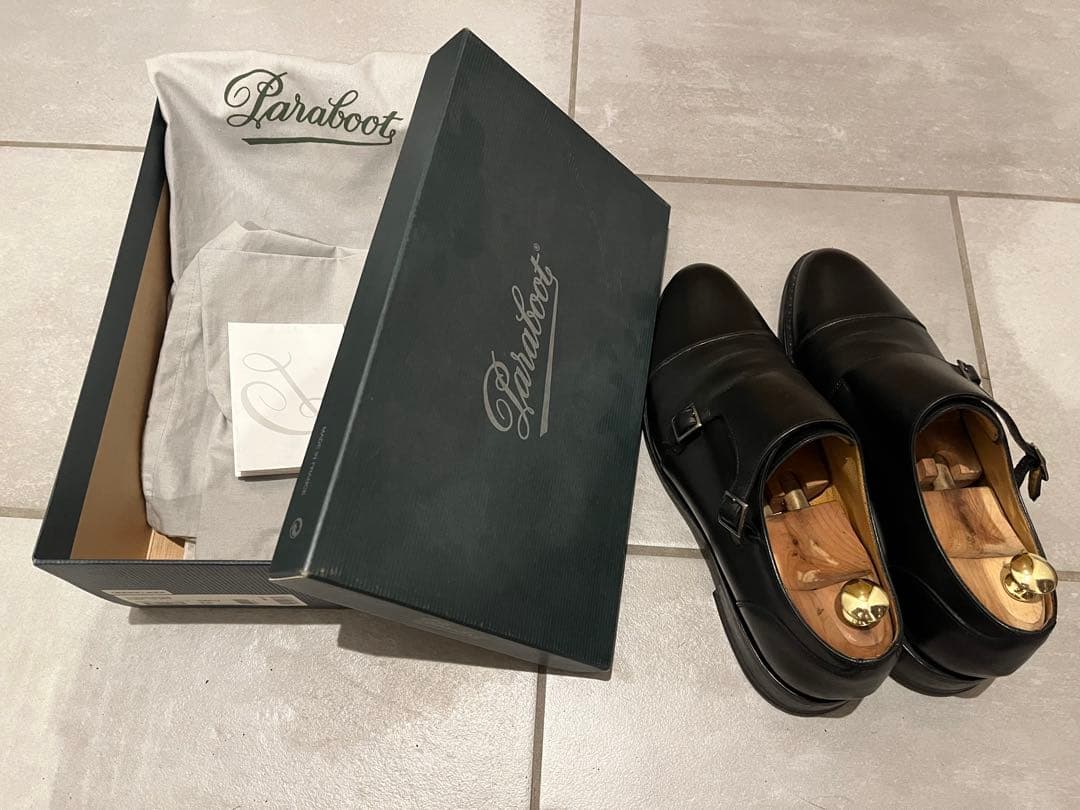 Paraboot パラブーツ　vivaldi 黒　レザーシューズ　ダブルモンク