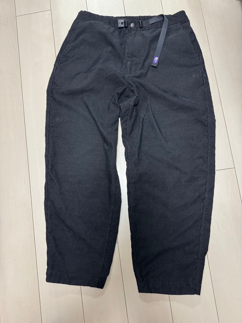 ノースフェイスパープルレーベルコーデュロイワイドテーパードパンツ（34）黒