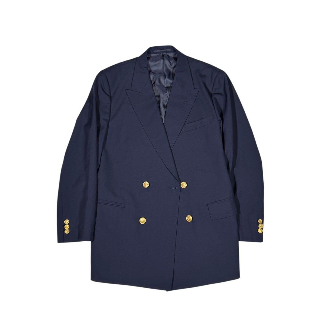 美品✨J.PRESS 紺ブレ ダブル L 金ボタン ブレザー ネイビー AB6