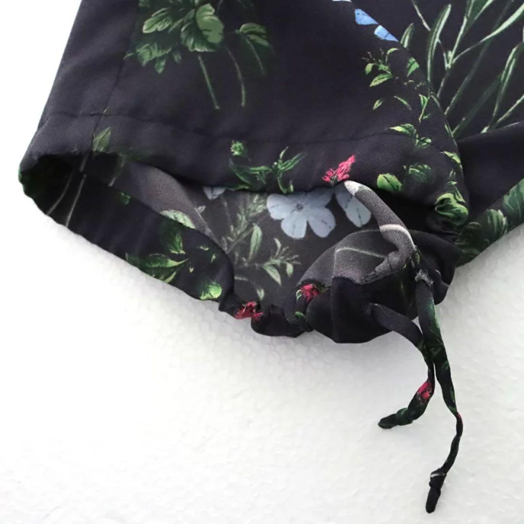 早割9/16まで【試着のみ】TICCA フラワープリントパンツ ネイビー 日本製