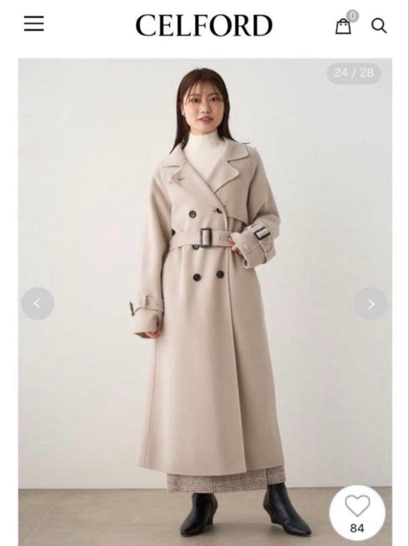 セルフォード　ウール混 リバートレンチコート