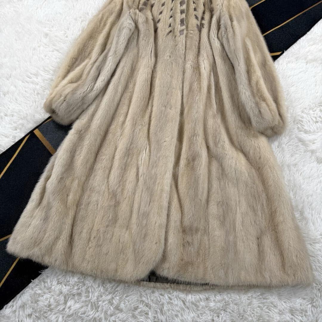 裾周り205㎝ 総丈120㎝ ミンク コート カナダ産 XL相当 AA168