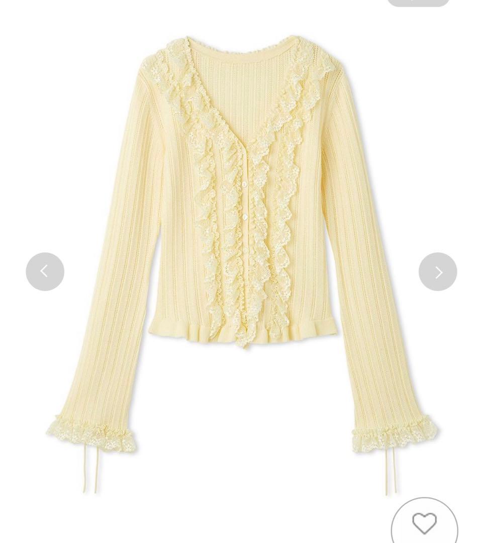 FRAY I.D（フレイ アイディー）フリルレースコンビニットカーデ