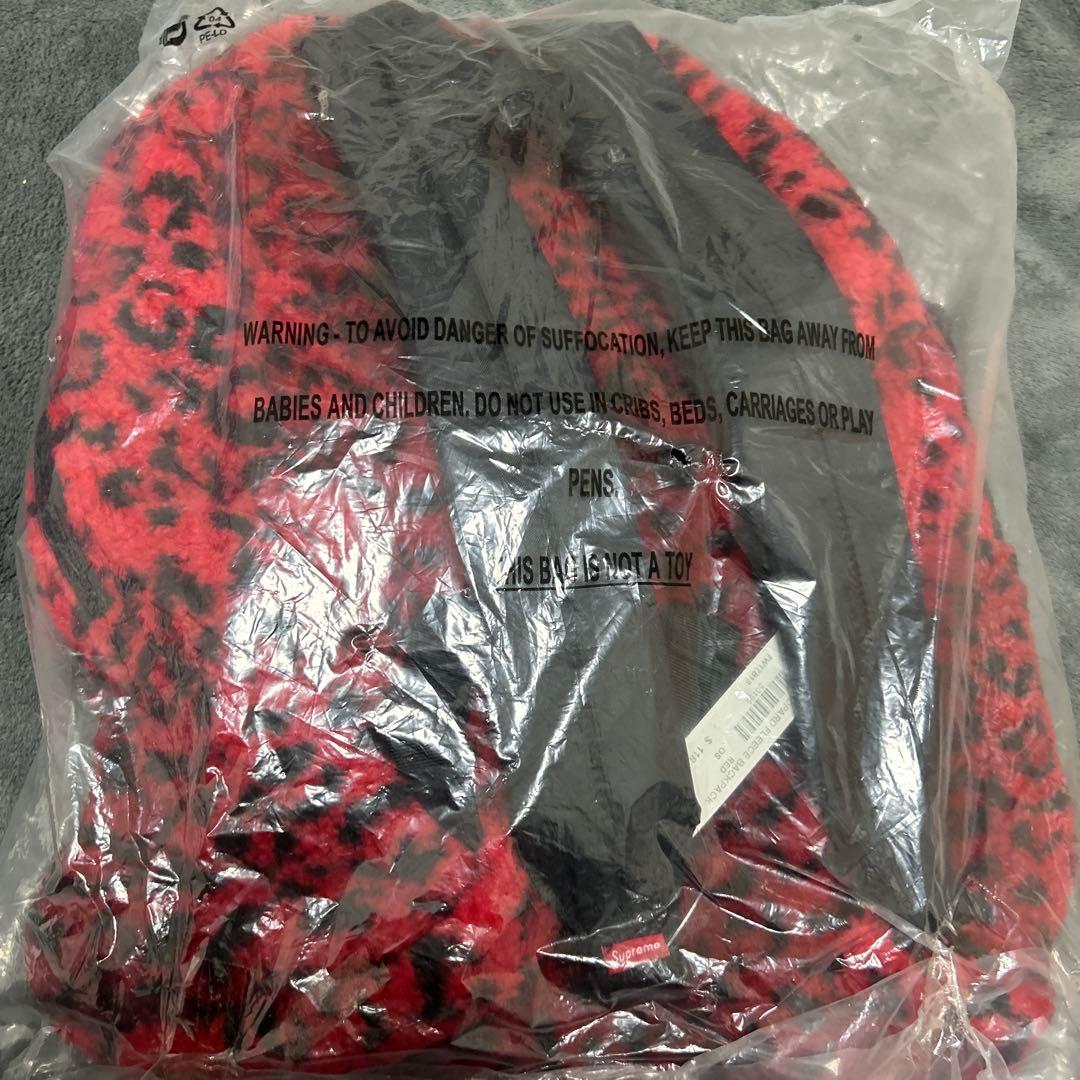 【激レア未使用】Supreme 赤レオパードフリースリュック