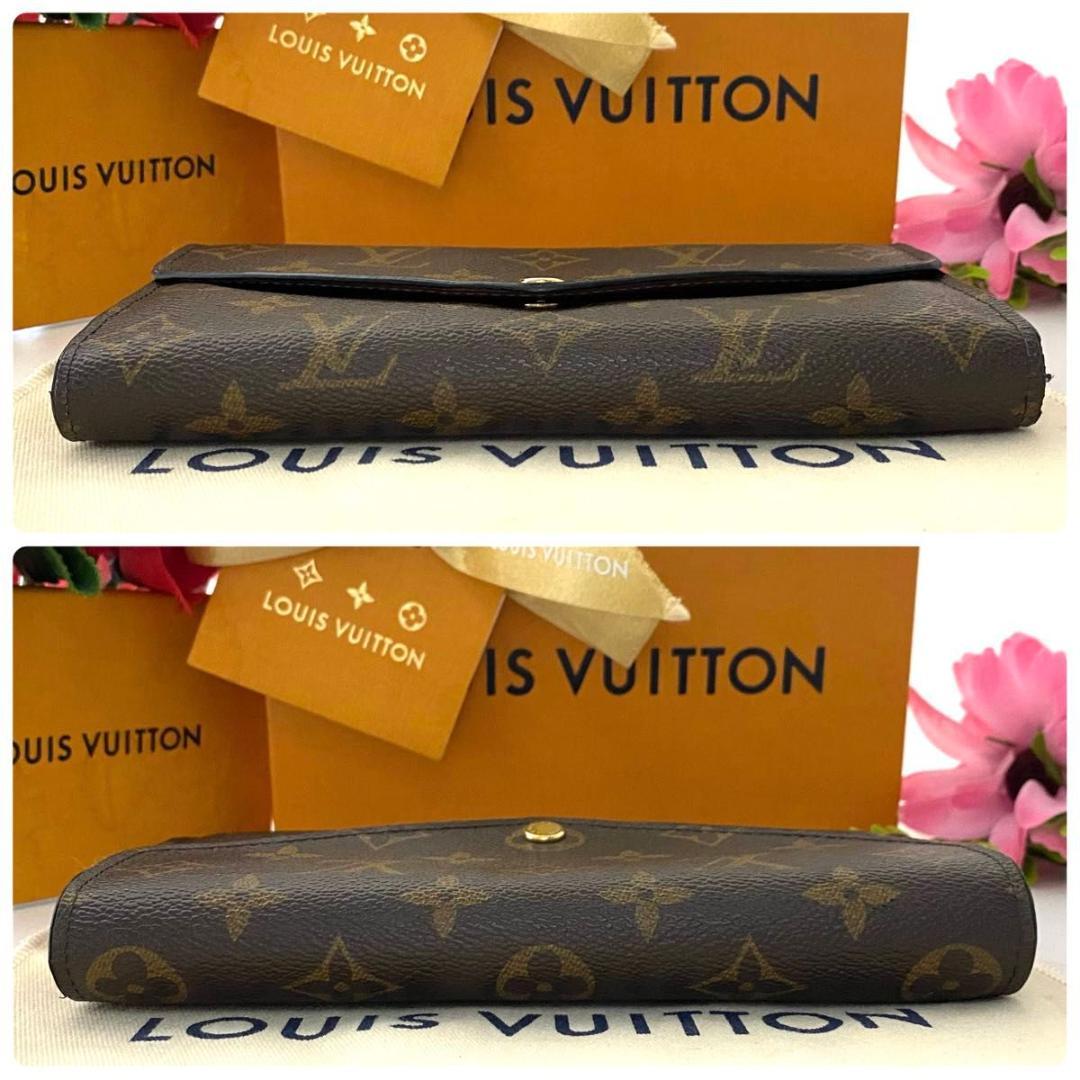ルイ ヴィトン◎ポルトフォイユ サラ モノグラム 長財布 フラップ ブラウン 茶