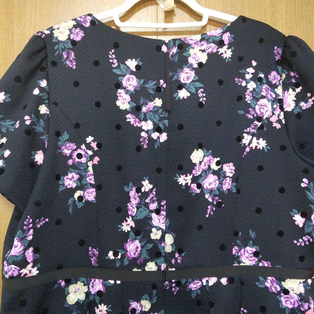 46　ドットフロッキー　ローズワンピース RoseTiara　花柄