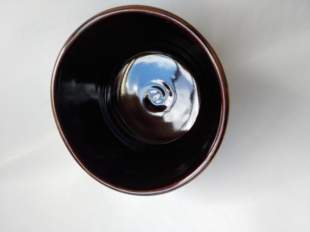 アサボン膳所焼淡海ぜぜ 陽炎園 岩崎新定 色絵 水と紅白梅 茶碗共箱 新品