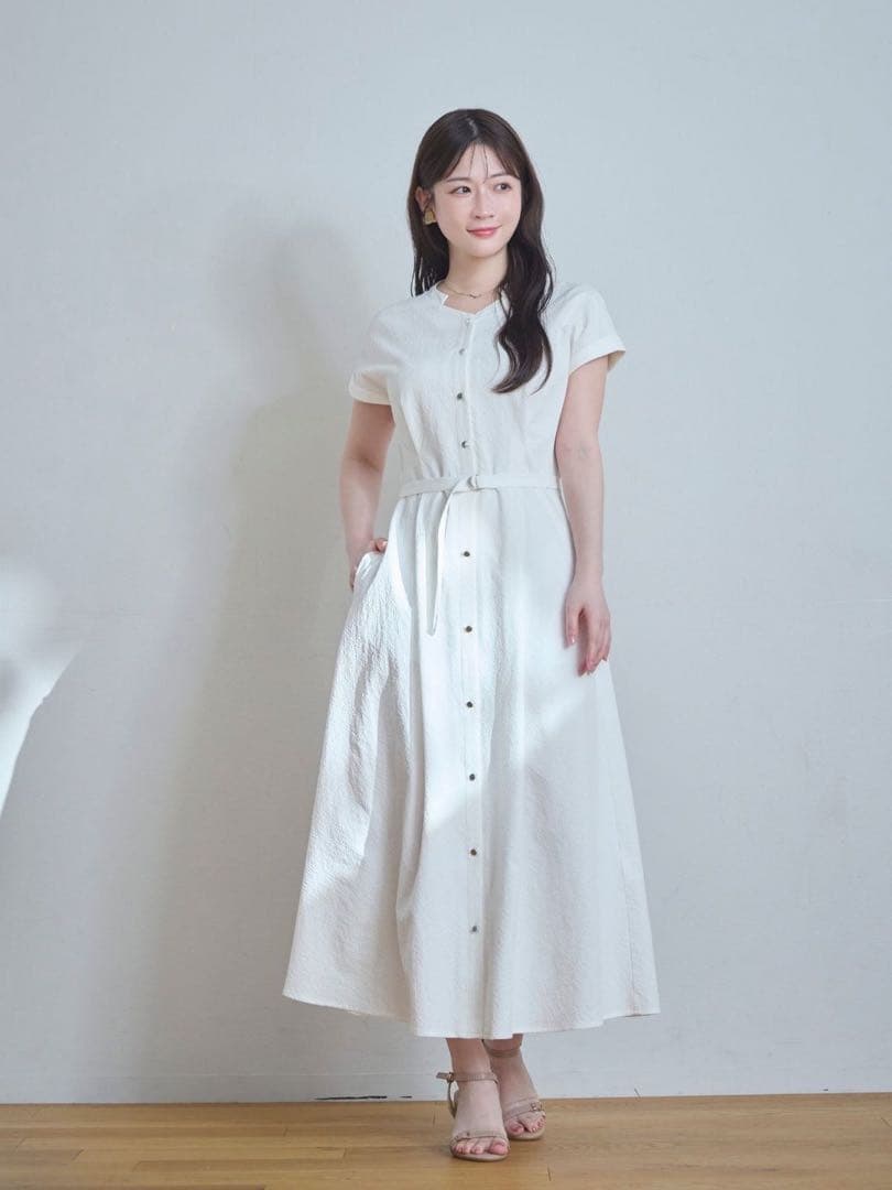 新品・未使用★overE★ドライタッチサッカーシャツワンピース★ホワイト★90