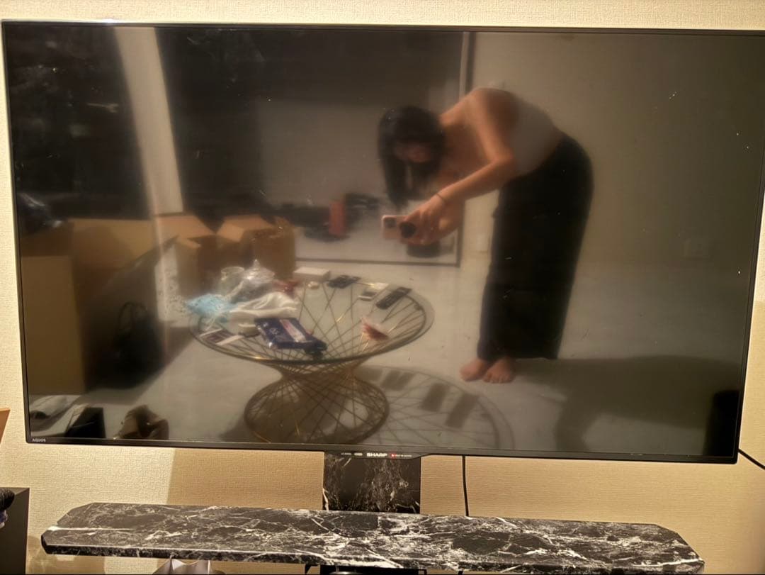 【美品】SHARP AQUOS 大画面液晶テレビ マーブルスタンド付き