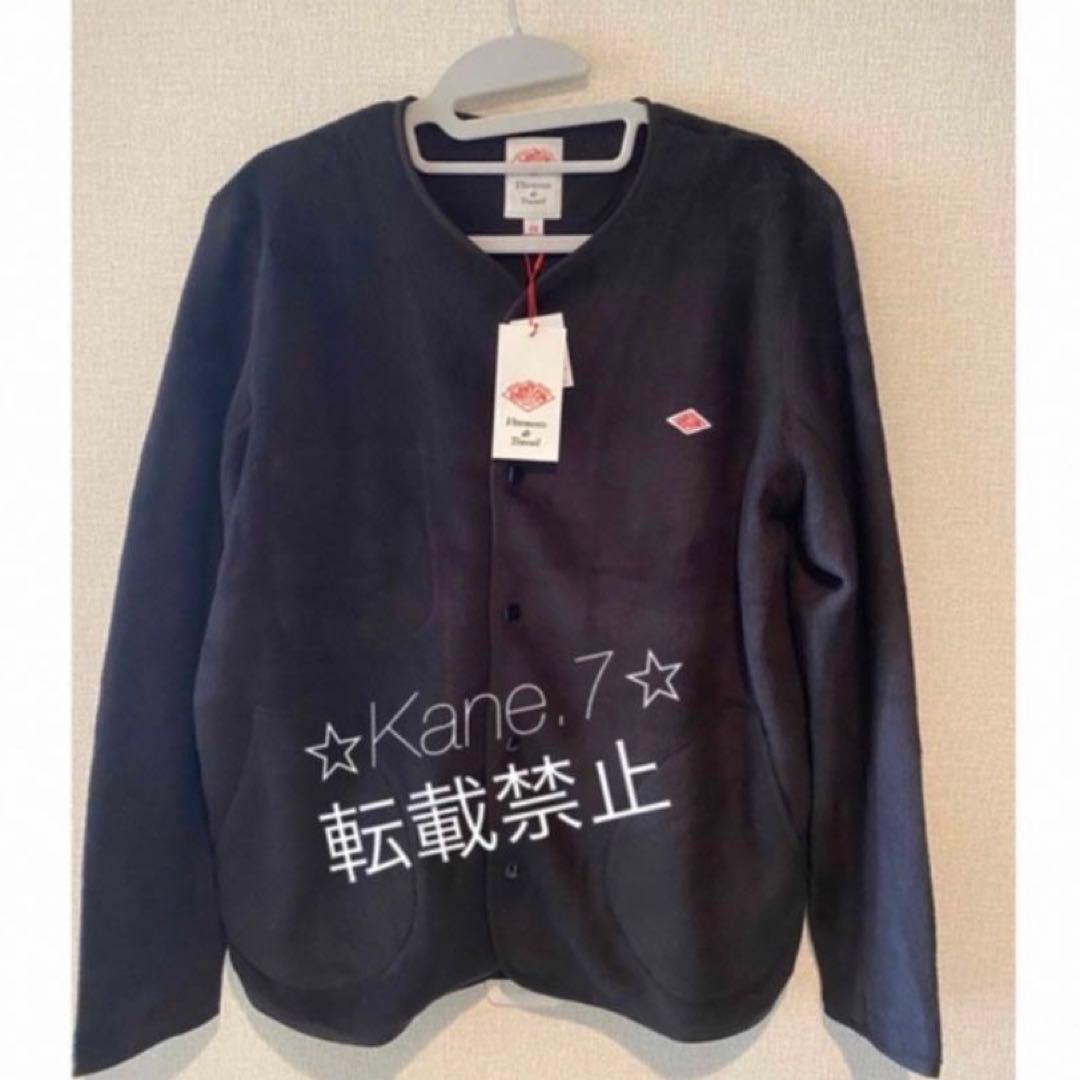 DANTON フリース ノーカラーカーディガン