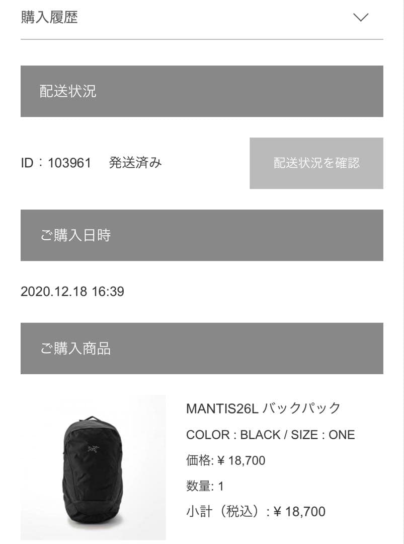 アークテリクス マンティス26 【旧モデル】 Arc'teryx バックパック