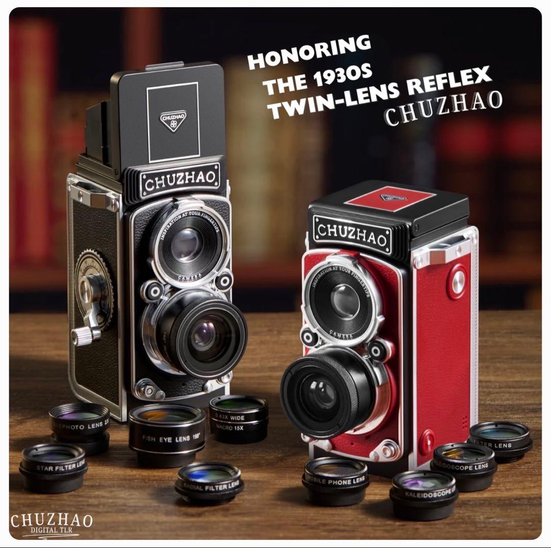 CHUZHAO 二眼レフカメラ レッド
