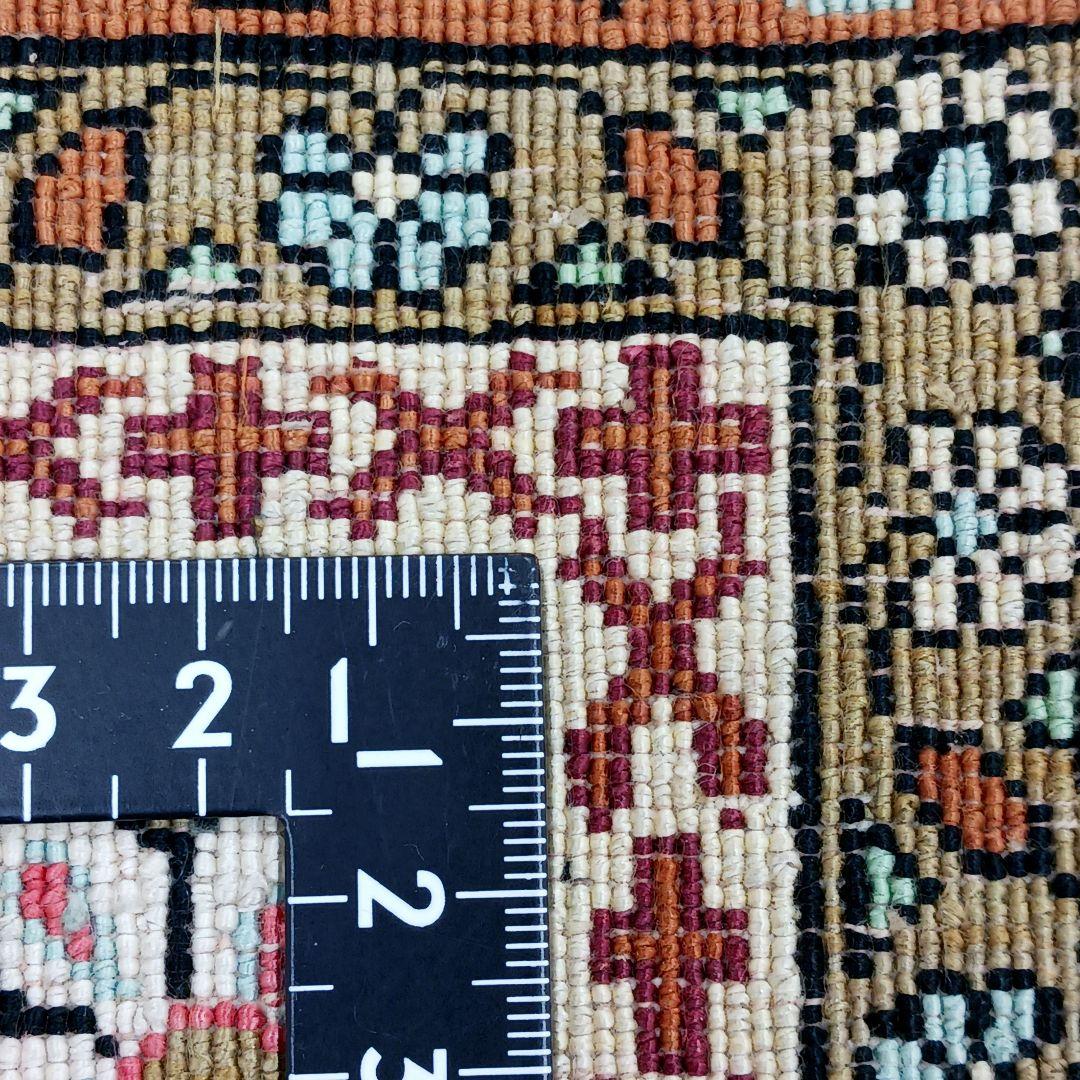 Y3291 高級ペルシャ絨毯 クム産 シルク100% 手織り 130×82㎝