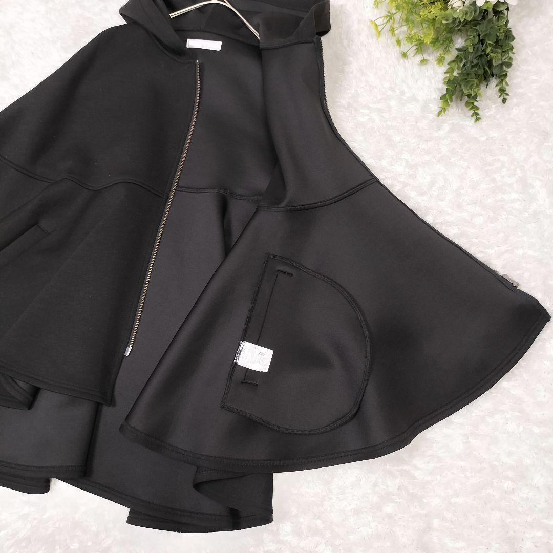 美シルエット✨フェンネル ポンチョコート ケープ フレア ドレープ フード