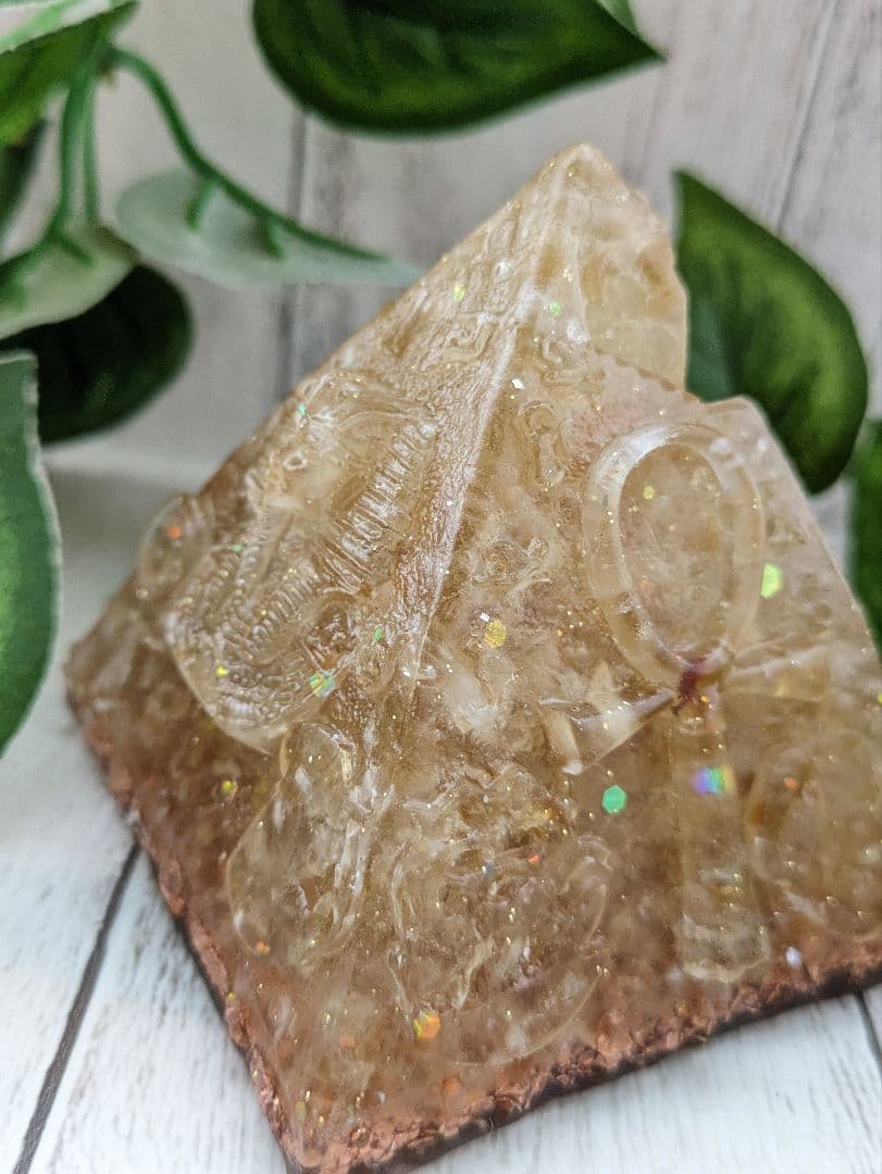 【つねりん】シトリンのビリケンさん形オルゴナイト☆他３点