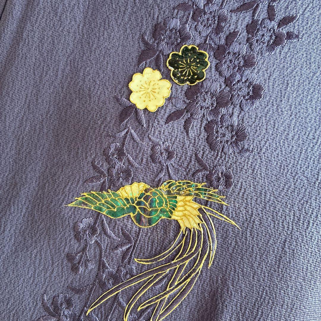 〈着物のみ〉付け下げ　フルセット　着物　正絹　鳳凰　凛と紫　訪問着　G9