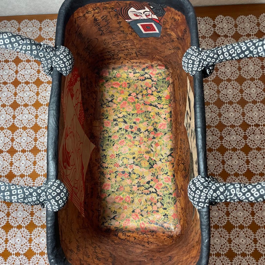 一閑張りバッグ⑧風神雷神