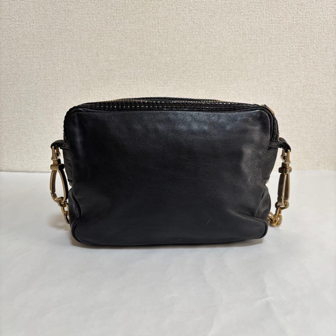 ジミーチュウ　JIMMY CHOO黒 レザー クロスボディバッグ