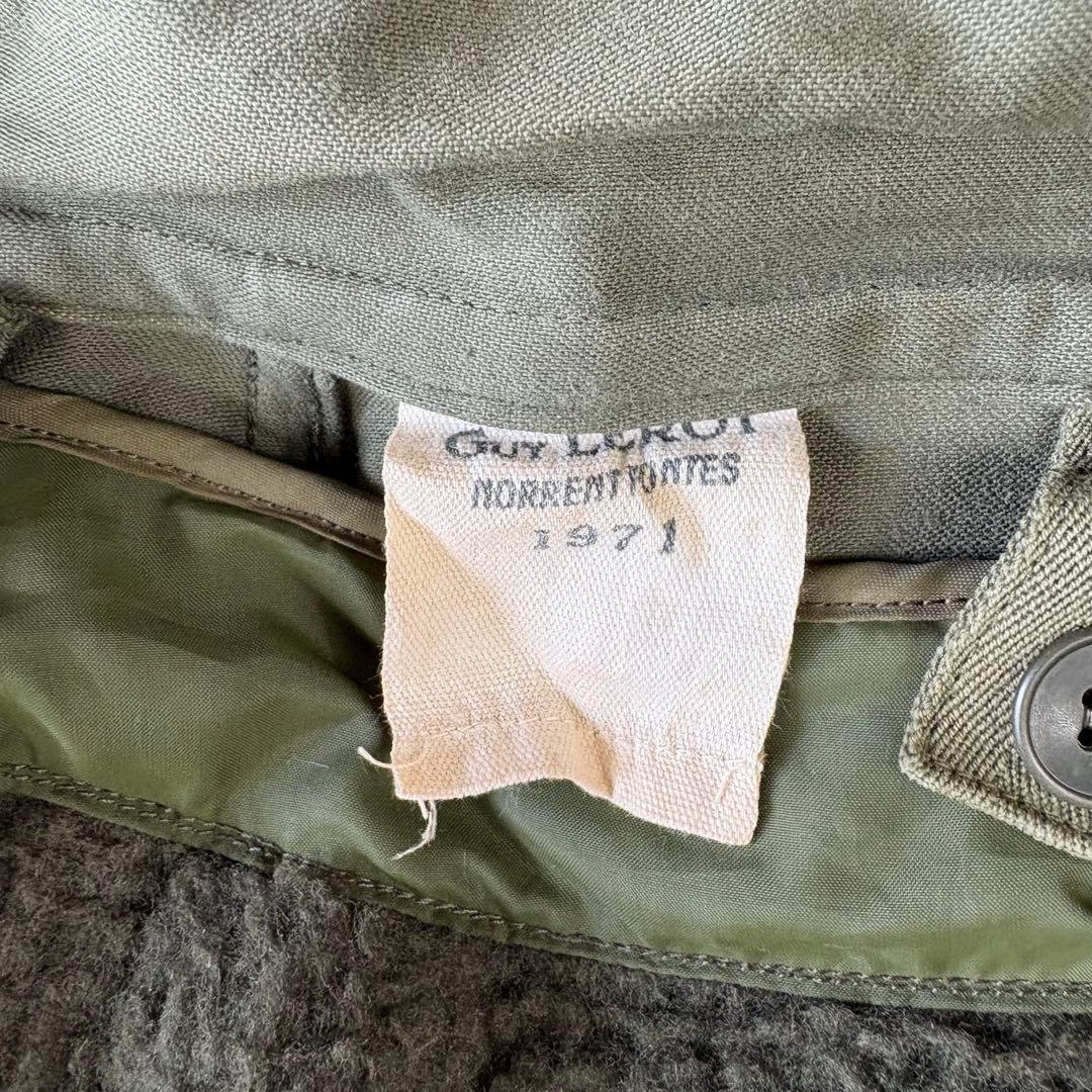 70s フランス軍　実物　XL モッズコート￼ ミリタリージャケット　M64 緑