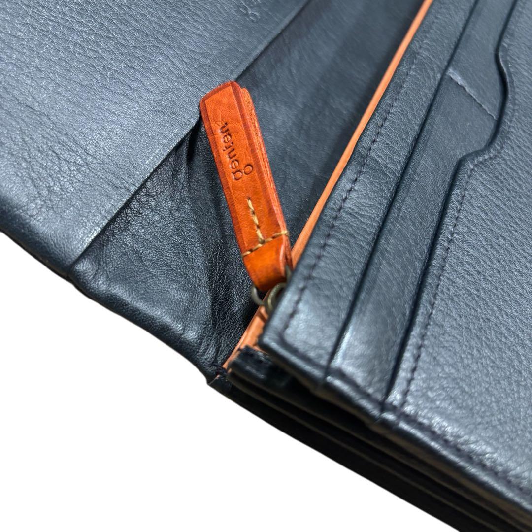 【未使用保管品】　genten ゲンテン　yaku 長財布　ネイビー　ブラック