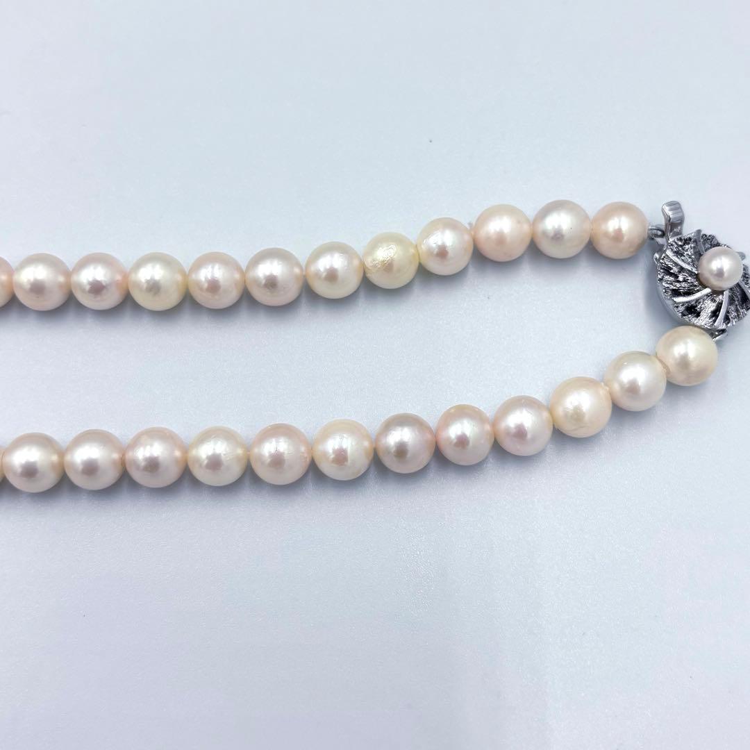 艶良✨干渉色◯ 大珠8.5mmあこや本真珠 パールネックレス　冠婚葬祭　SV刻印