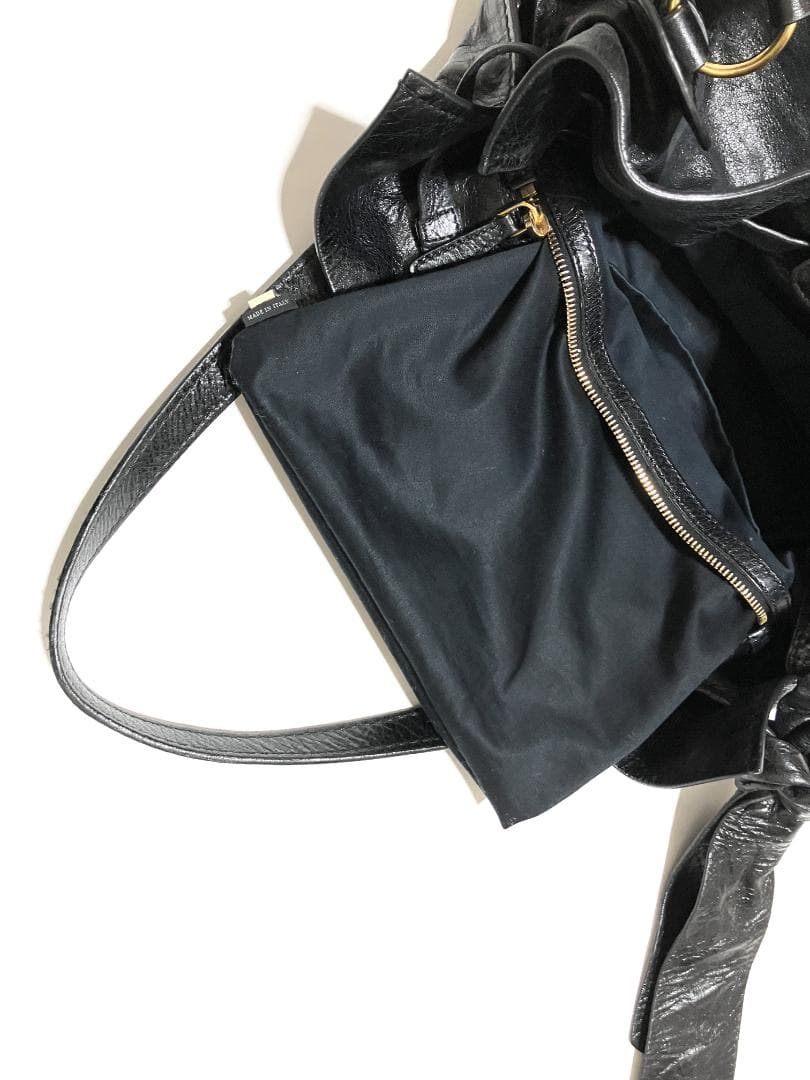 バッグ miu miu VITELLO Ribbon Leather Bag