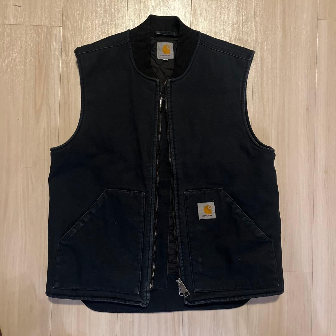 carhartt ベスト カーハート ダックベスト ブラック　キルティング