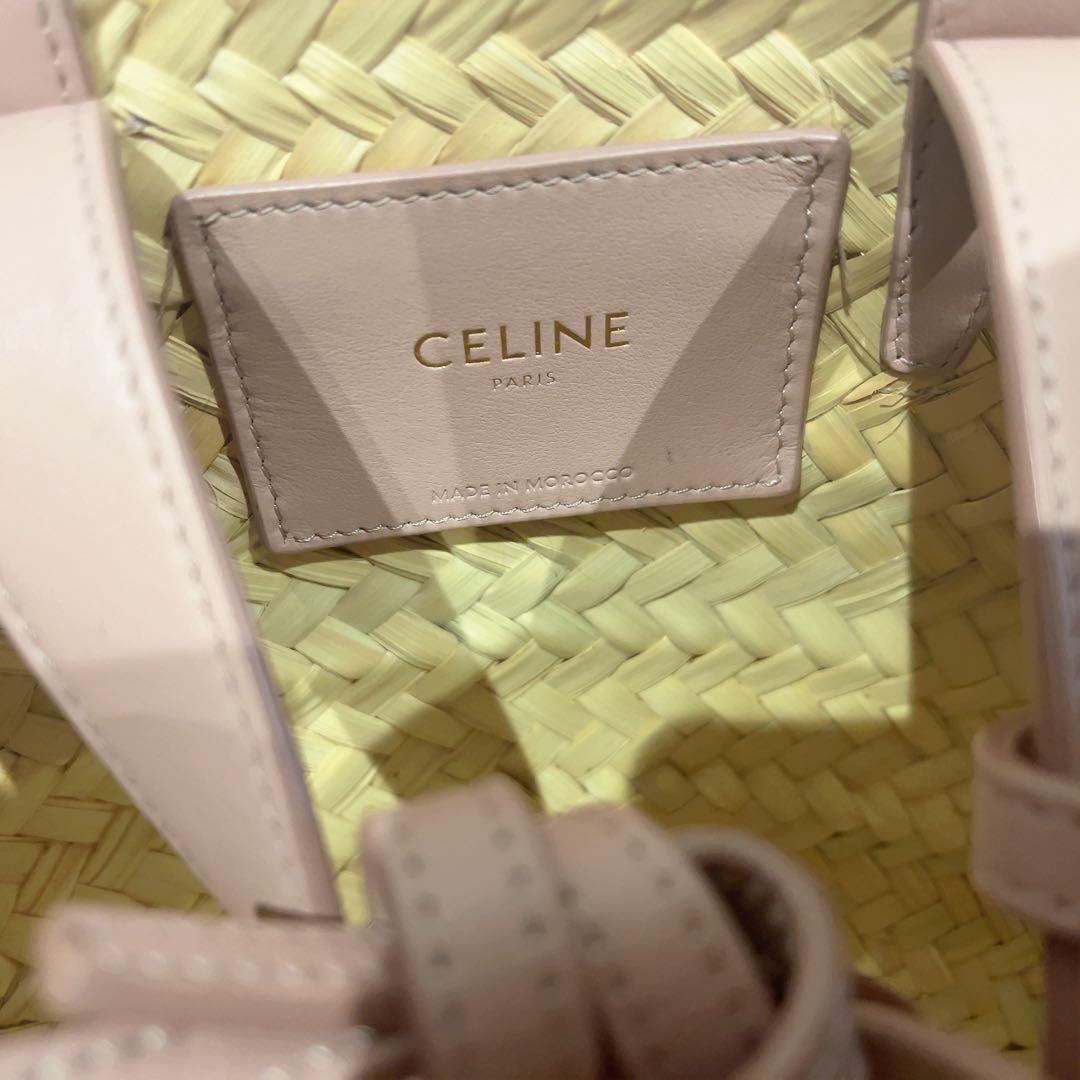 CELINE セリーヌ ティーン トリオンフ パニエ ラフィア＆カーフスキン