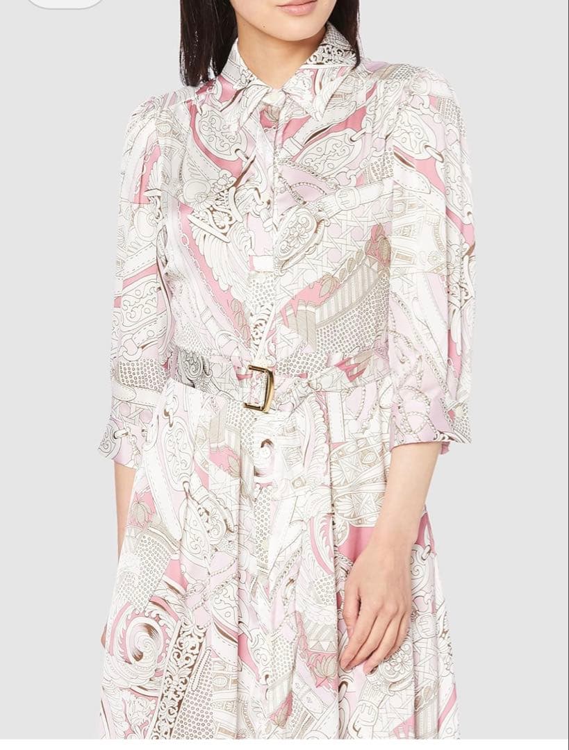 グレースコンチネンタル　グレースクラス　スカーフプリントシャツドレス