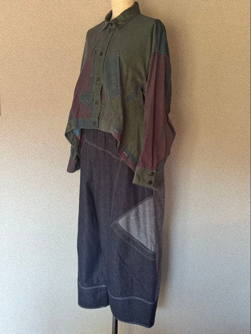 慈雨、デニムワイドパンツ